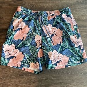 Mens Floral Swim Trunks
